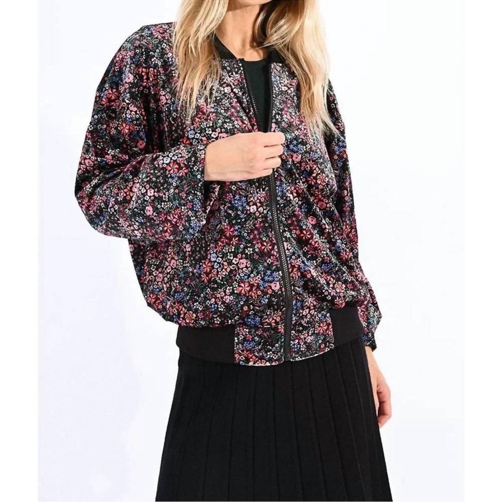 99. MOLLY BRACKEN floral velvet-lined jacket in multicolor
